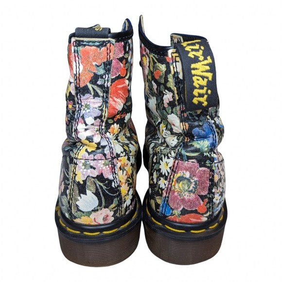 Dr. Martens Floral Combat Boots - Black and Multicolor - Picture 3 of 15